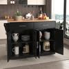 Kitchen Sideboard Serving Trolley with Folding Table Top 120x46(70)x91cm White Castors Cabinet And Interchangeable Wooden Legs Ideal for