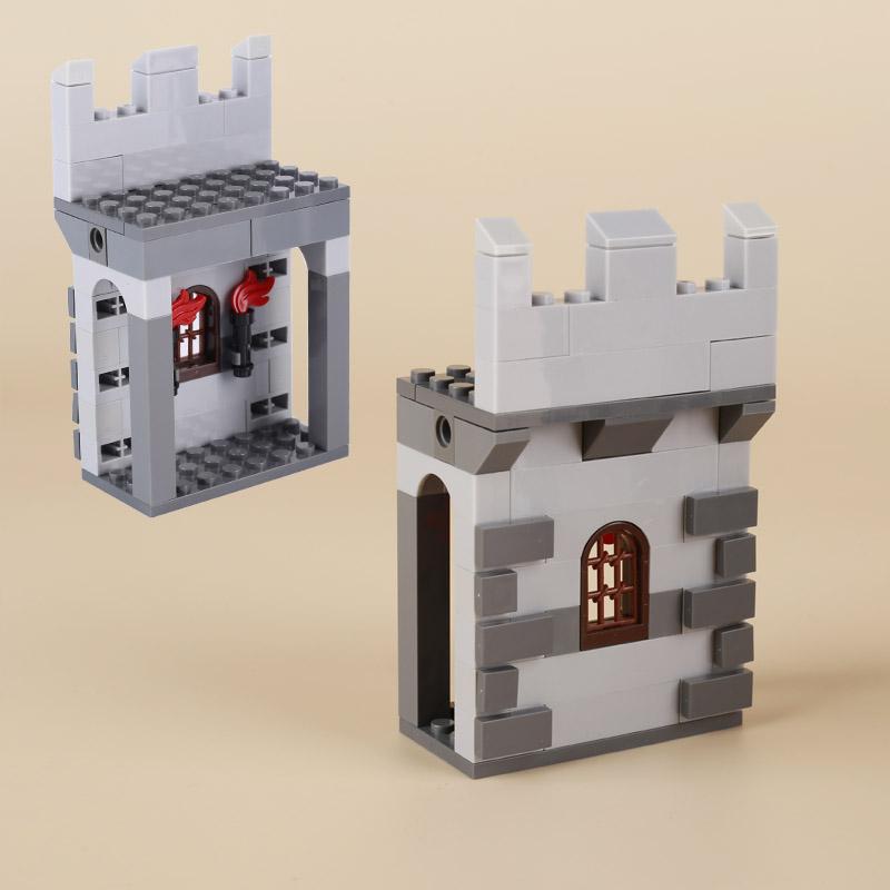 MOC Castelo Medieval Burg Conjunto de Blocos de Construção Furgão Prisional Fogueira Muralha Antiga Forno de Pão Estábulo Igreja Brinquedos de Blocos DIY Presente para Meninos