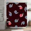 Unique Red Shower Curtain With Cute Snail Pattern For Bathroom Decor Waterproof Fabric Material Shipped Worldwide From