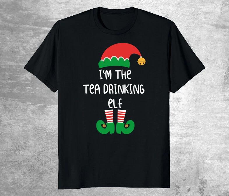 I m The Tea Drinking Elf Group Matching Family Christmas Fun T-shirt M