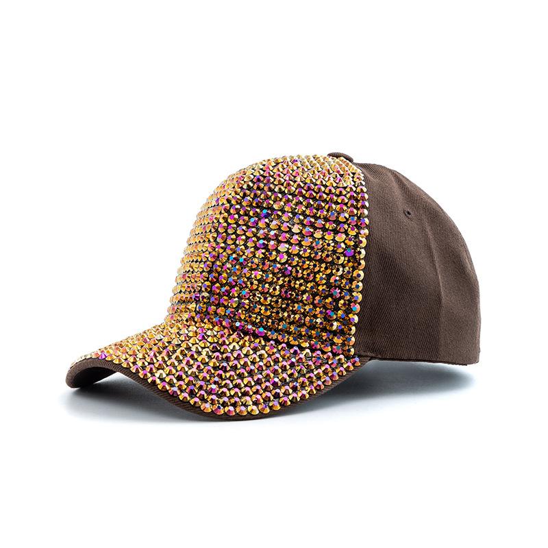 Sunshade new Korean trendy full diamond baseball cap neutral wind foreign trade rhinestone adult wide-brimmed hat