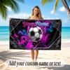 Soccer Theme Beach Towel Personalized Custom Name & Text Soft Quick Dry Beach Towel for Swimming Travel