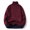 2024 Autumn Men Turtleneck Sweater Fleece-lined  Jumper Sweater Cozy Stylish Men Sweater Male Warm Slim Knitting Pullovers