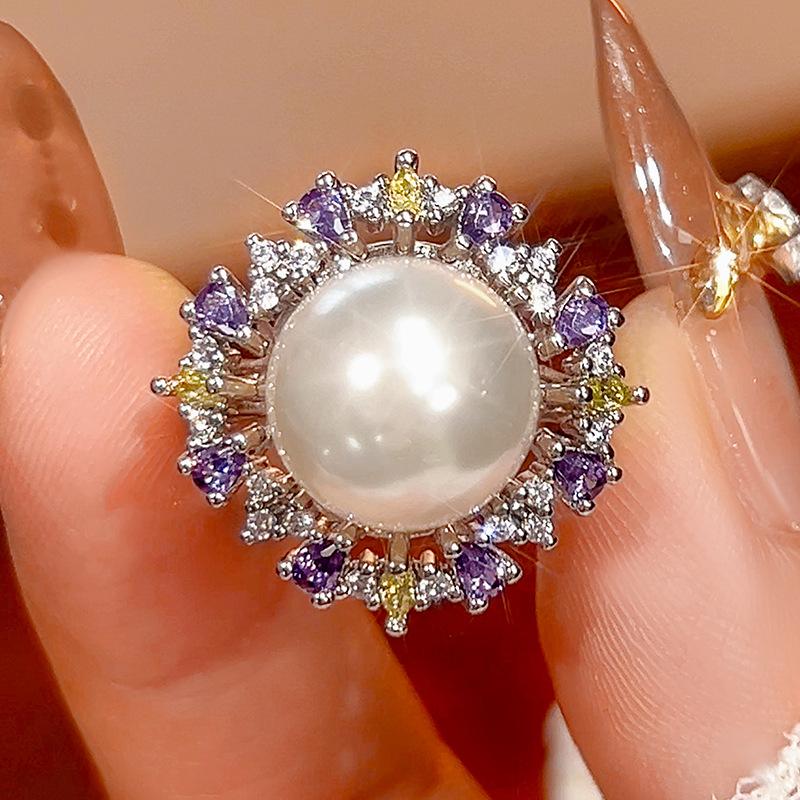 

Jewelry Set Imitation Natural Pearl Necklace Ring Unique Charm Female High Sense