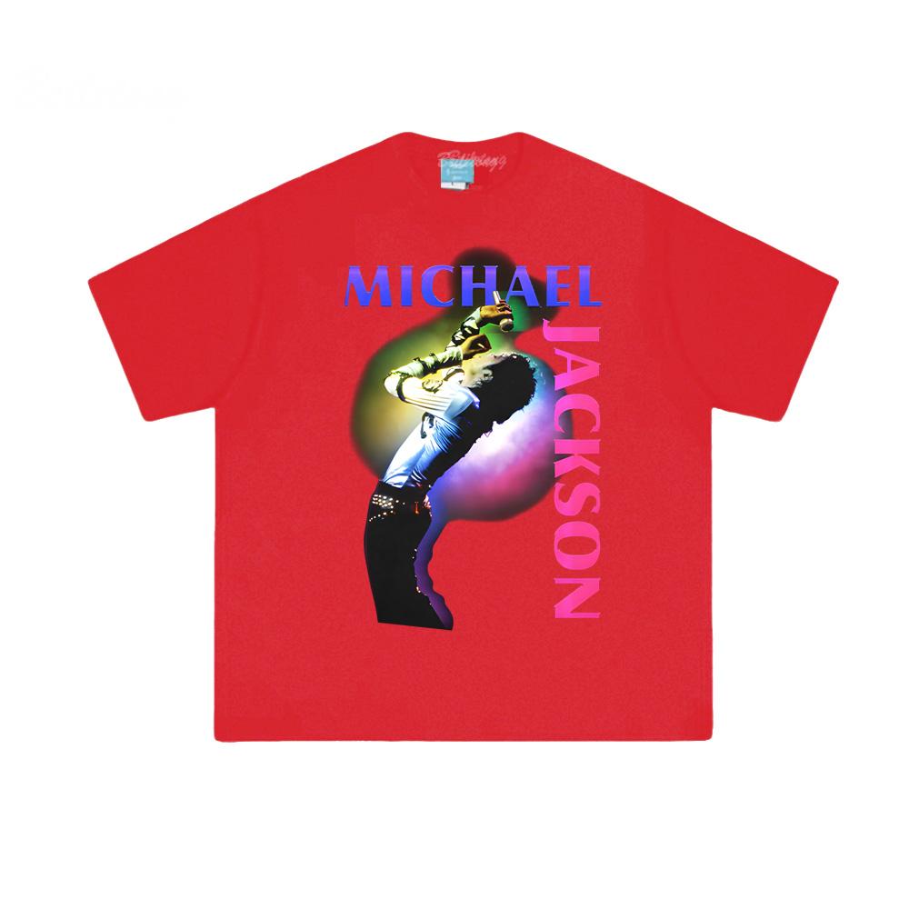 Michael Jackson Color Spotlight Black Tee Summer Hip HopTee-shirt Sleeve Korean 100%Cotton High Quality Clothing Female/Male summer Tops Band T-shirt