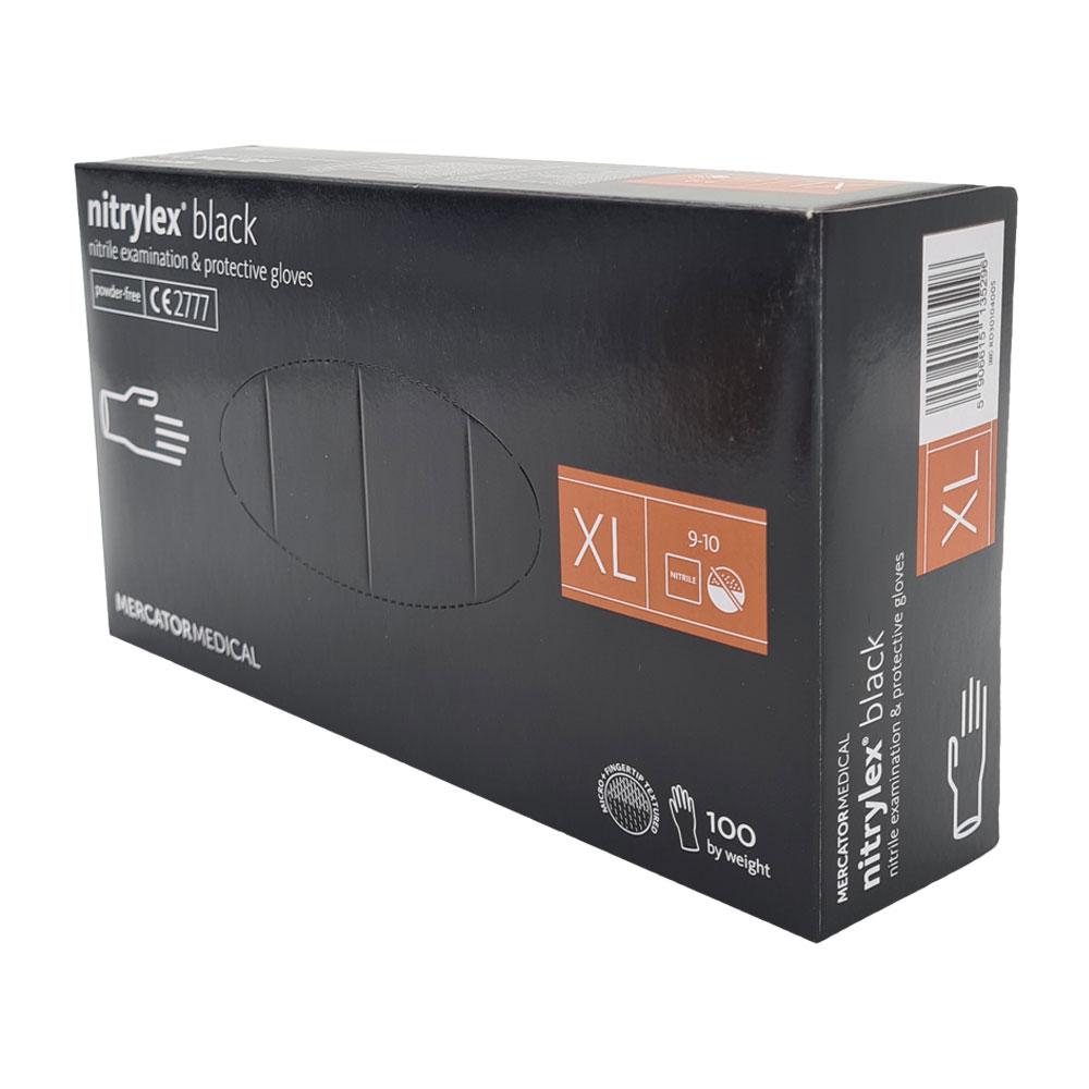 Mercator Nitrylex Black Nitrile Gloves 100 Pieces