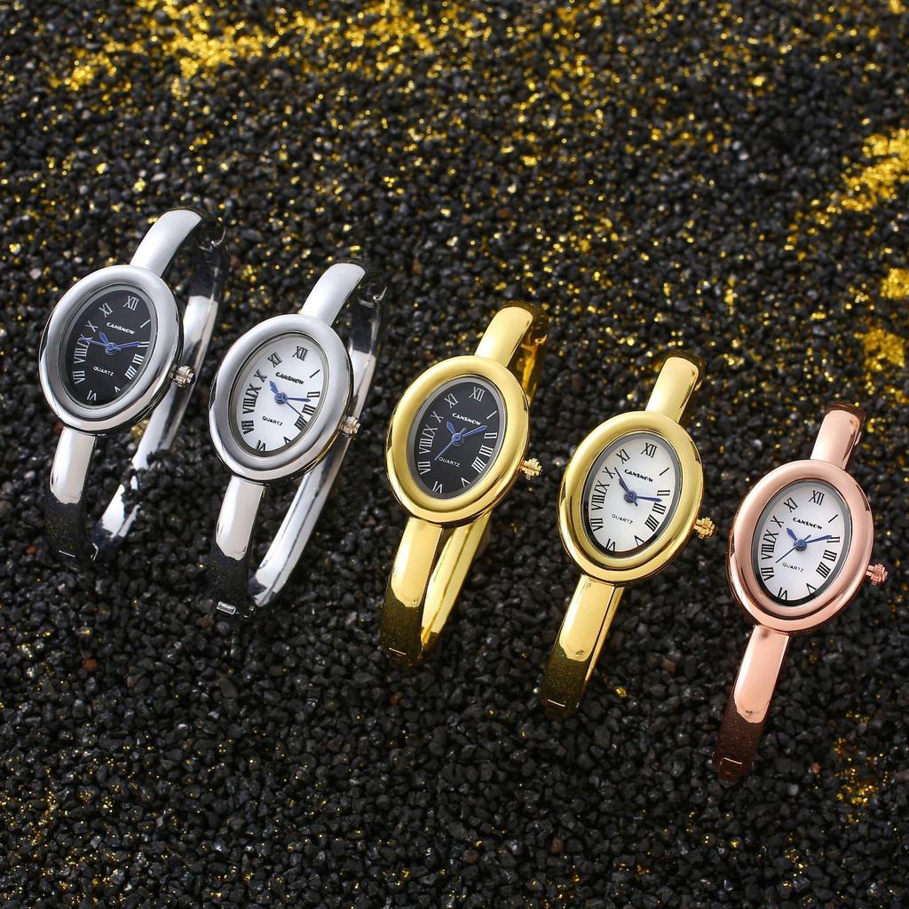 New Style Bathtub Bracelet Small Dial Exquisite and Unique Light Luxury Women's High-end Roman Numerals Oval Quartz Watch