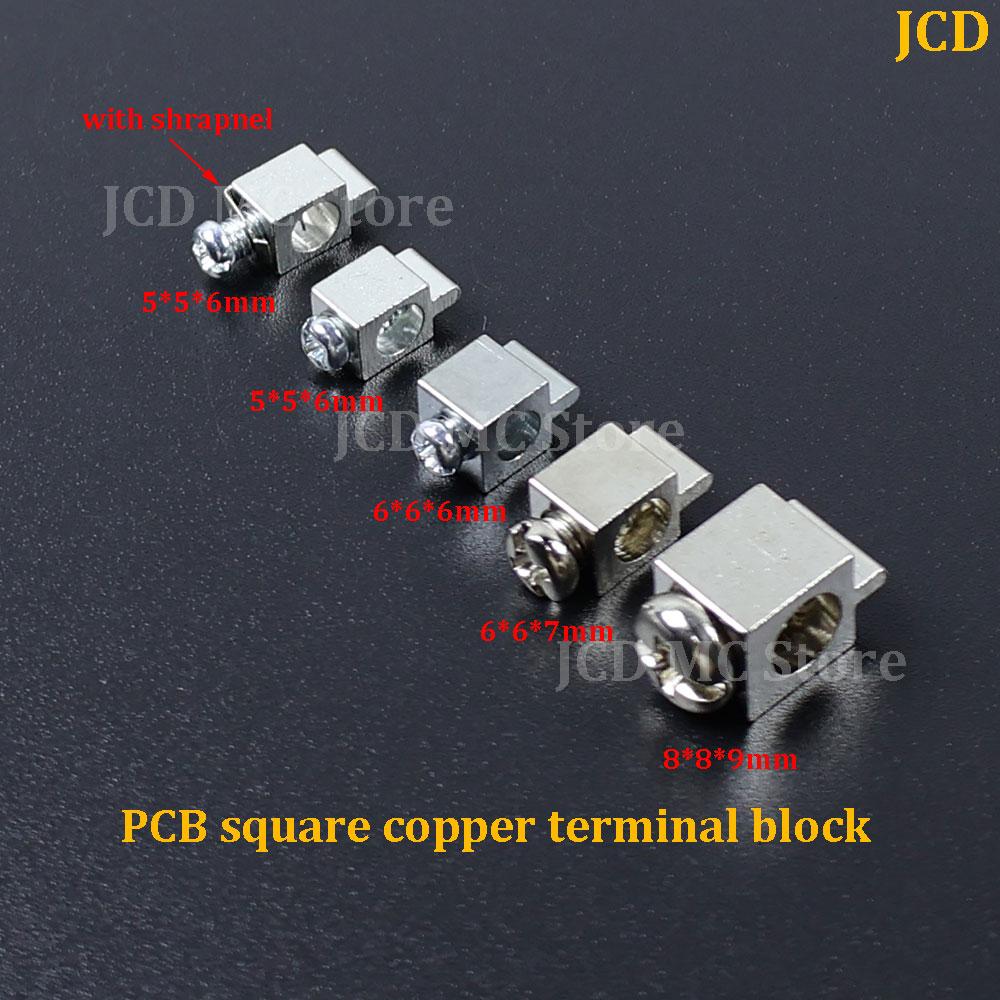 5-20PCS 15A 20A DC Terminals Through Hole High Current PCB Screw Copper Square Solder Board Drive Power Wire Terminal Connector
