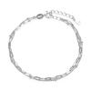 925 Silber Galvanisiert Doppellagige Kette Armband Ins Nischenschmuck Damen Hochwertig Minimalistisch Geometrisch Perlen Mode