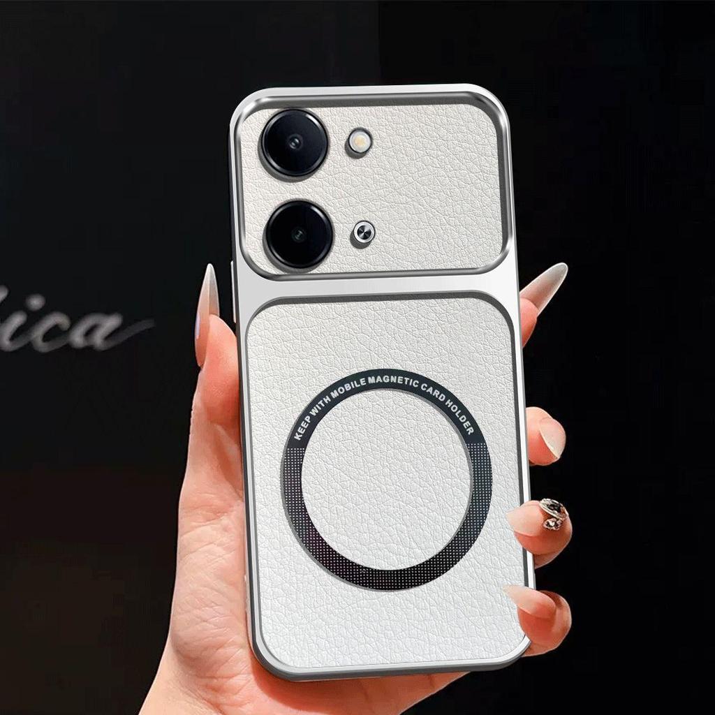 Upgraded Big Lens Protection Case for Vivo Y28 4G Luxury Leather Casing with Magnetic Ring