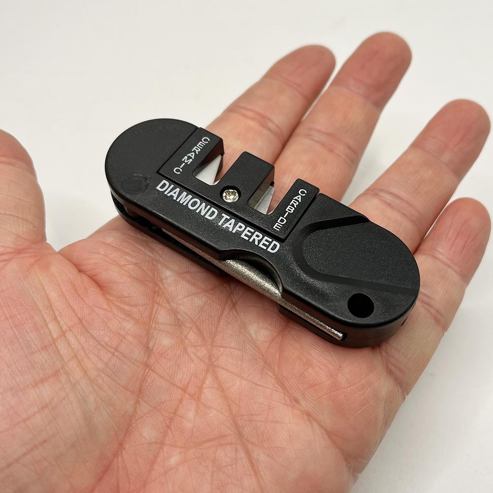 Cuțit multifuncțional portabil 4-în-1 din carbură ceramică de tungsten, unealtă portabilă de ascuțit din oțel tungsten pentru exterior, stick de ascuțit