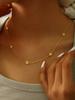 Ins Style Fashion Light Simple Luxury Elegant Delicate Stainless Steel 18K Gold-Plated Zircon Daisy Flower Necklace Female