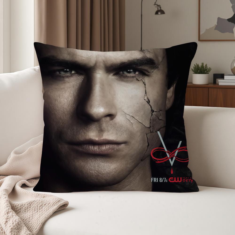TV The Vvampire Ddiaries Damon Salvatore Pillow Case Suitable For Bedrooms Living Rooms Cars Home Decoration