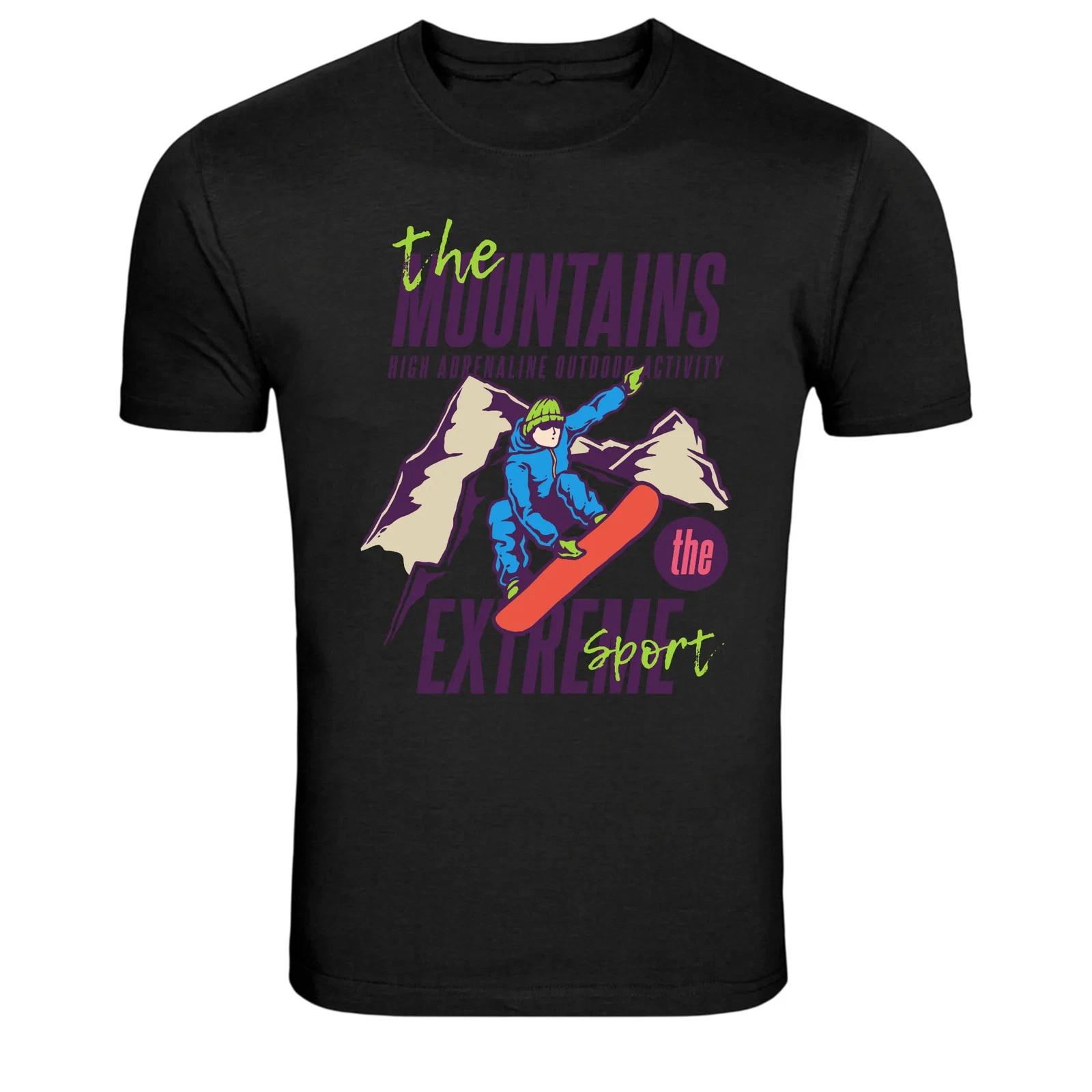 

Mountain Extreme Sport Snowboard Adventure Graphic T-Shirt S
