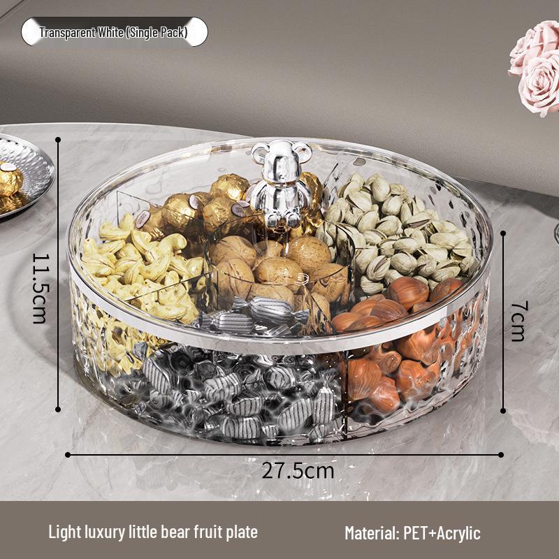 Elegantní miska na ořechy a sladkosti: Uzavíratelný talíř na ovoce a krabička na svačiny pro konferenční stolek