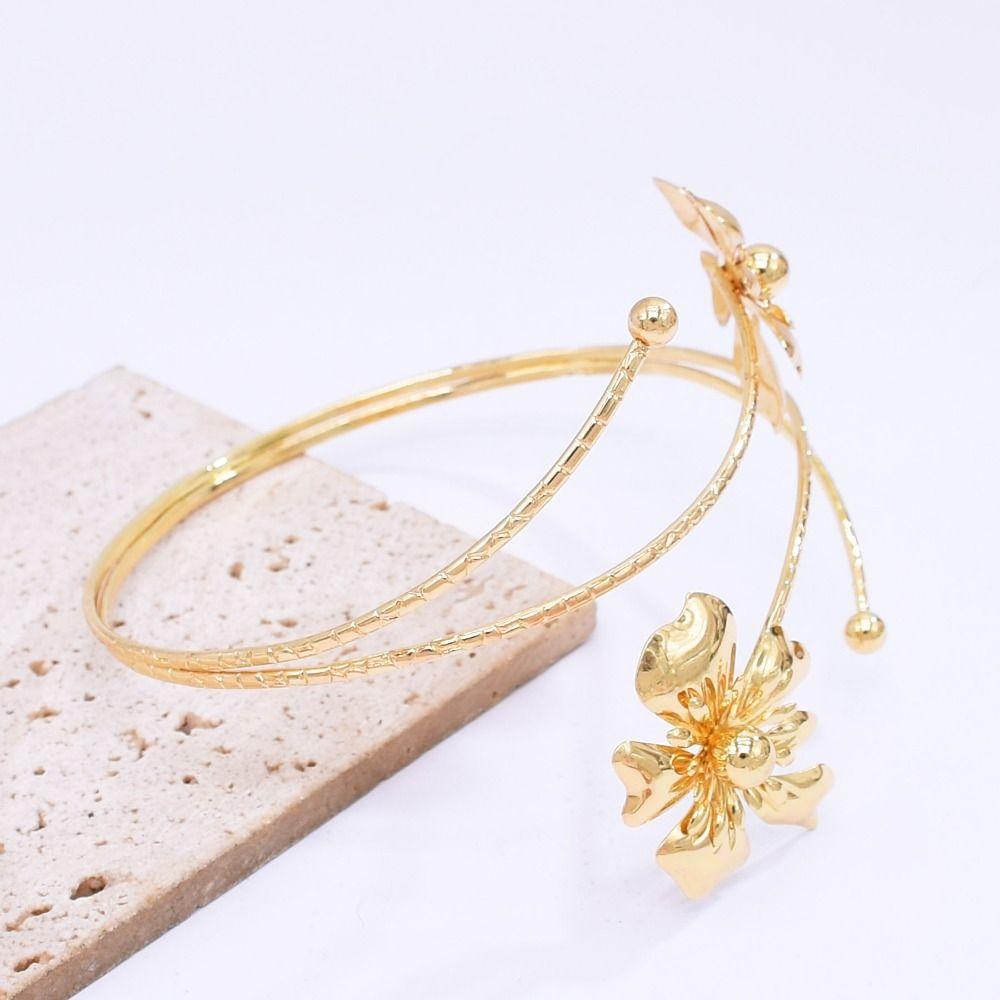 Blumenarmband Hohlarmband Mode Offenes Armband Party