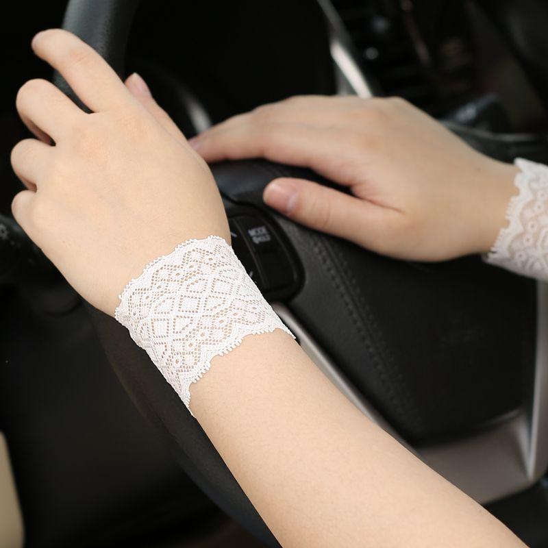 

Lace Wrist Guard Ugly Tattoo Oversleeve Small Arm Women s Sun Protection Trendy Women s All-Matching Long Fake Sleeve Elbow Guard Short Gloves A section White (6cm) One size