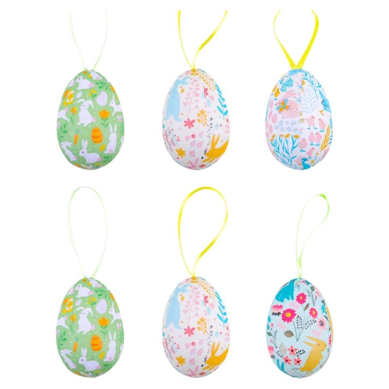 

Set Of 6 Easters Eggs Hanging Ornament for Classroom Activities and Parties Seasonal Decoration Craft Enthusiasts Gift