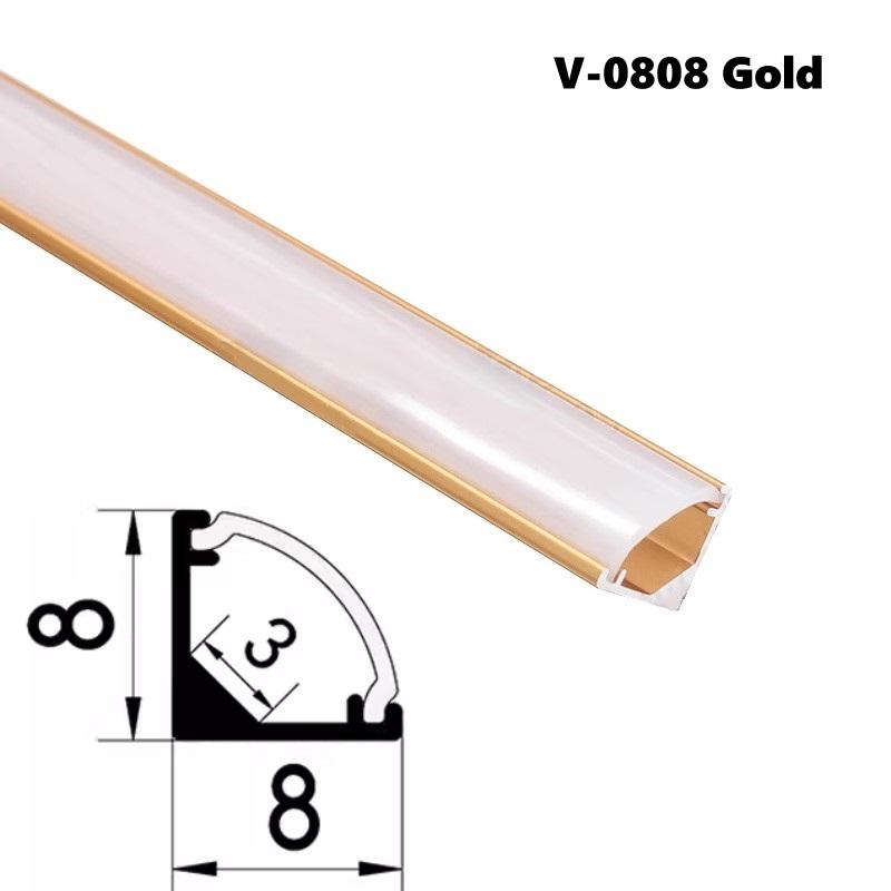 0.5/1m Rose Gold U/W Style LED Aluminum Profile Milky Cover Bar Lamp Cabinet Closet Background Corridor Decor Linear Strip Light