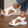 Women's Knit Elastic Cloth Wedge Sandals Slip On Lightweight Sport Sandals Ladies Plus Size Summer Sandales Shoes for Women