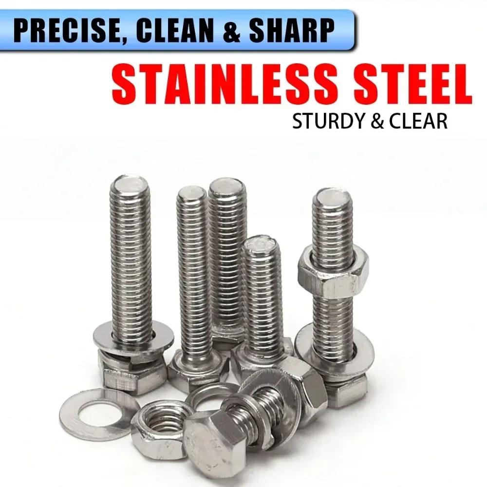 360pcs Stainless Steel Hex Bolt and Nut Set,sizes M5/M6/M8,lengths:16mm,20mm,30mm,40mm,suitable for household and industrial use