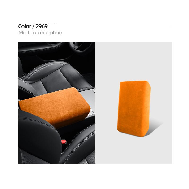 For Tesla Model 3 Highland 2024 Italian Premium Suede Car Interior Center Console Armrest Box Lid Panel Protective Cover