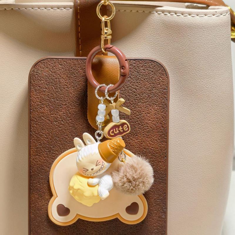 Genuine Pop Mart Hug Series Ice Cream Phone Chain & Keychain Bag Charm Women's Grain Pendant