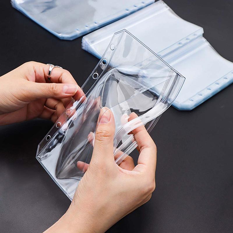 Nové Nové 6ks A5/A6/A7 6 Děr 3vrstvé Oboustranné Kapsy do Desek, Průhledné Složky na Zip a Složky s Bočním Vstupem, Vodotěsné