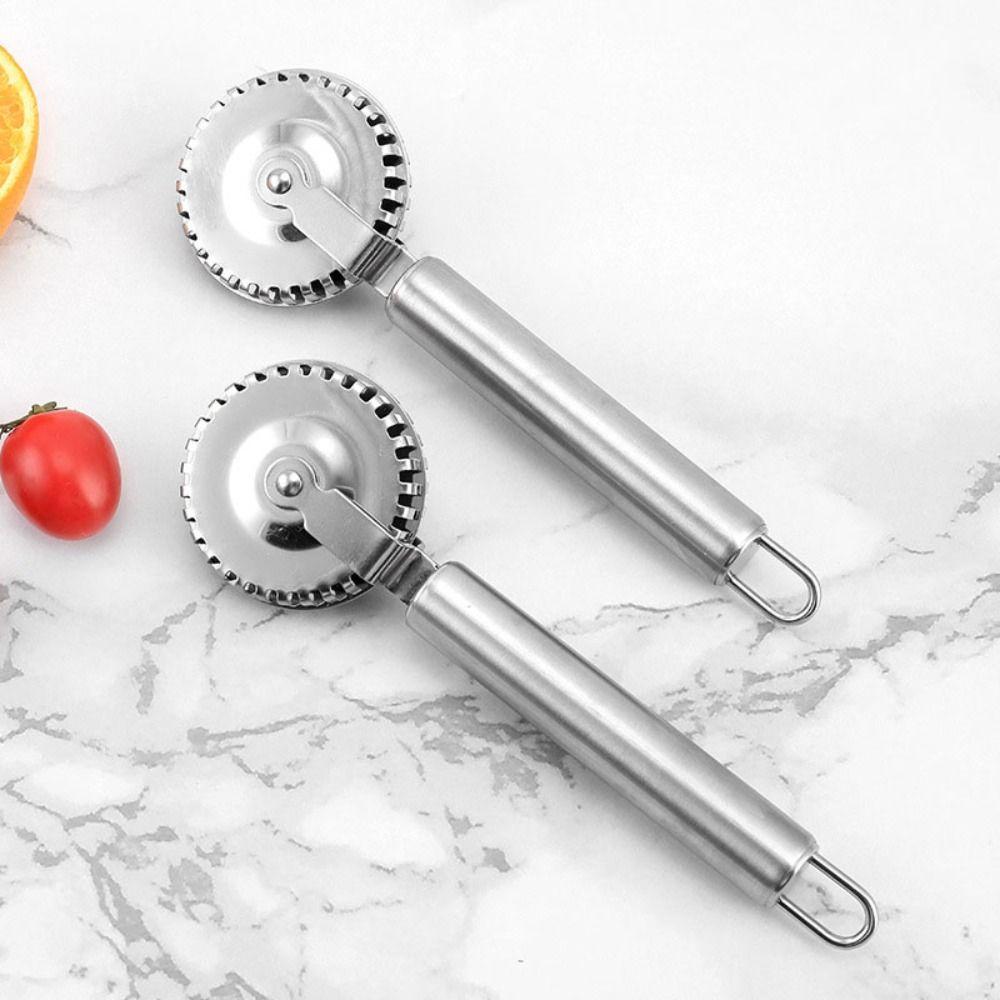 2pcs Stainless Steel Pastry Roller Non-Corrosive Dumpling Embossing Maker Pie Cutter Wheel Biscuit