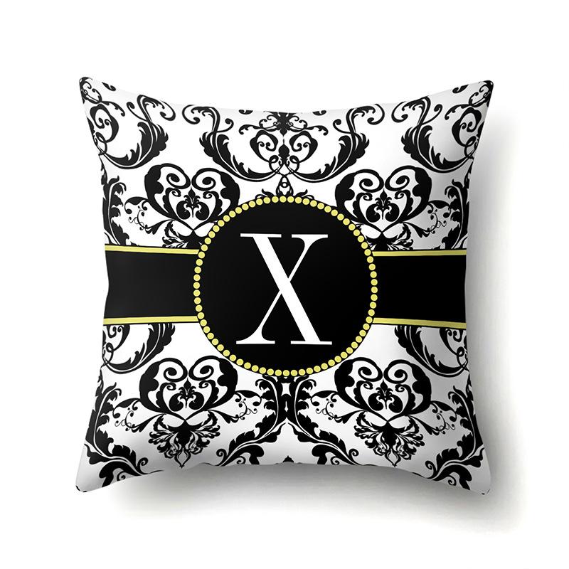 Polyester Pillow Case Home Decoration Geometric Print 26 English Letters Bedside Cushion Cover