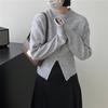 Autumn and Winter Short Zip Pullover Sweater Women's Waisted Round Neck Pullover