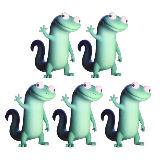 1/2/3/4/5/6/9/10/15Pcs Car Stickers Waterproof UV Resistant Strong Stickiness Self Adhesive Colorful Lizard Stickers Funny Decals