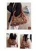 Ethnic Tassel Small Square Bag: Versatile, Large-Capacity Women's Shoulder Bag for Simple Vacation Style