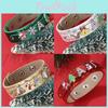 Punk Leather Bracelet For Women Christmas Snowman Tree Gift Idea