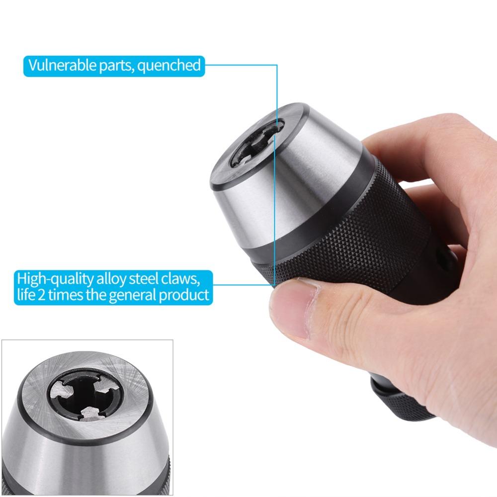 0-13mm Capacity Keyless Drill Chuck 45# Steel Material Lathe Chuck For Electric Drill