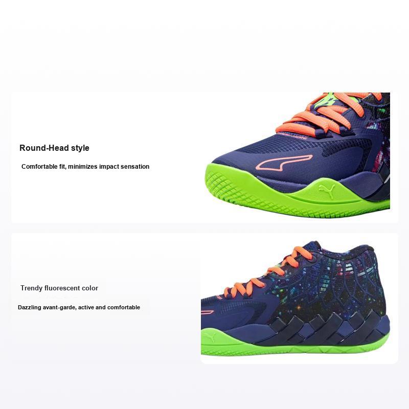Кроссовки Puma MB.01 Jr Galaxy Kids Синий Электро-Синий Зелёный-Gecko 376887-07 38