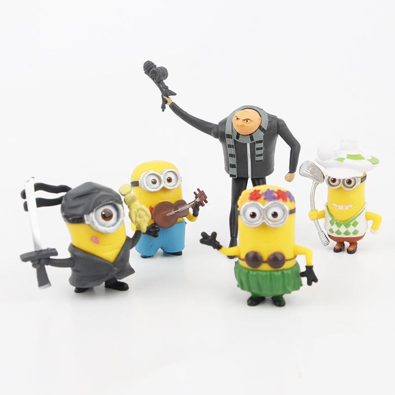 Minions Pvc Keychain Cake Decor Accessory With Cartoon Character Design For Kids And Teens