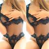 Dam sexig svart skirt mesh spets V-hals Halter Underkläder Nattkläder Bodysuit
