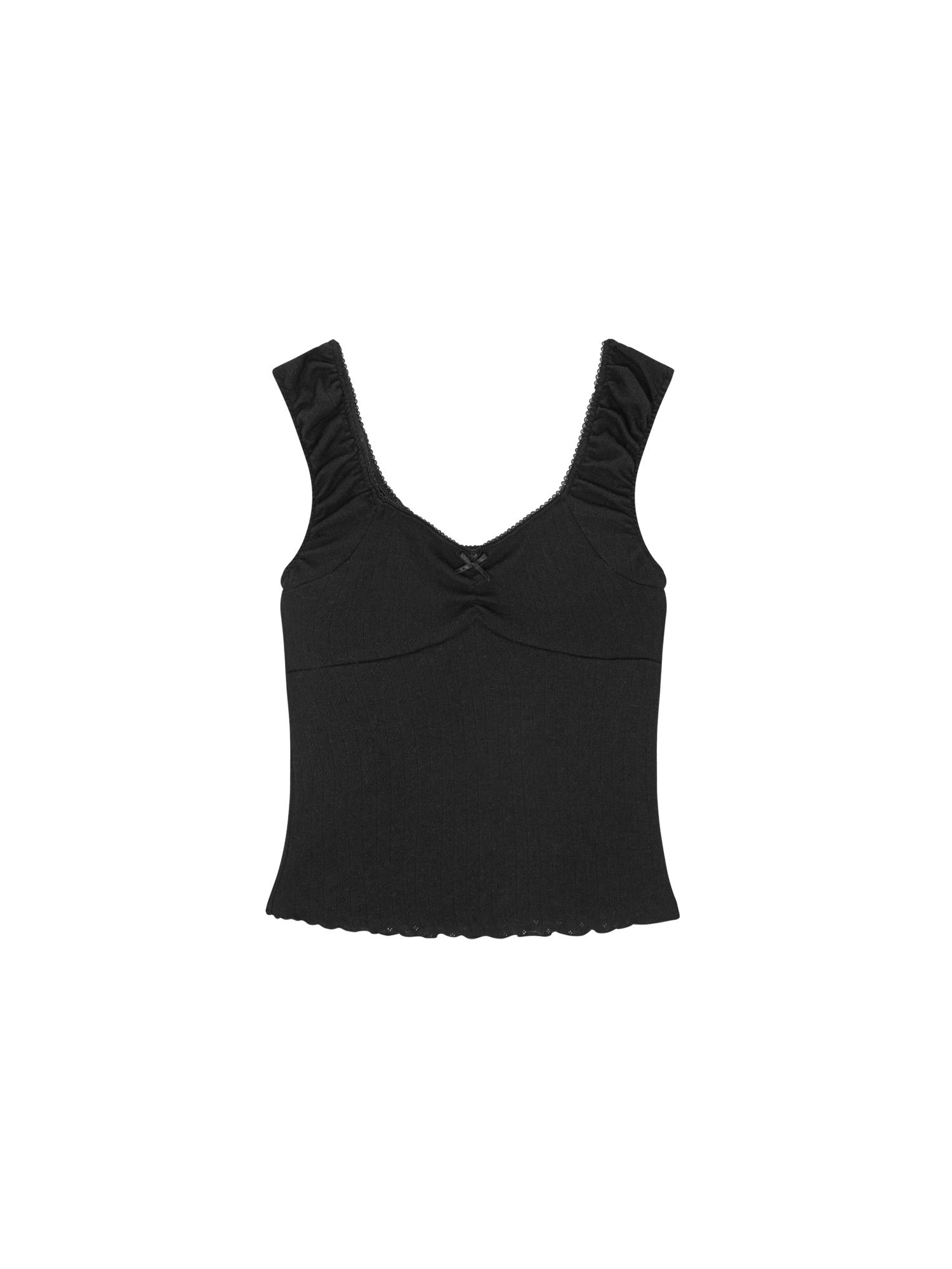 Salad Basket Frill Lace Cap Sleeve - Black Free