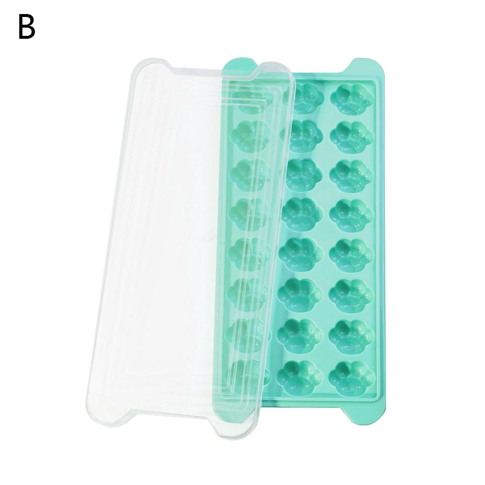 Silicone Ice Cube Trays With Lid Reusable Easy-Release Diy Fruits Stackable Ice Cube Molds For Coffee Cocktail Freezer