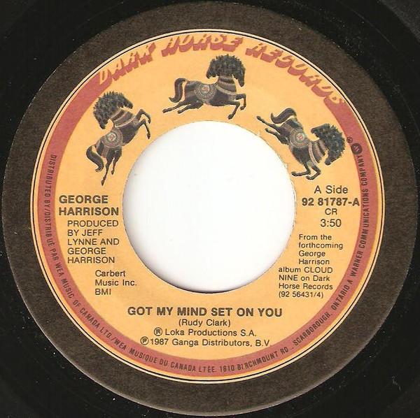

7inch Record GEORGE HARRISON Got My Mind Set On You 9281787 DARK HORSE 1987 Canada Rock Used
