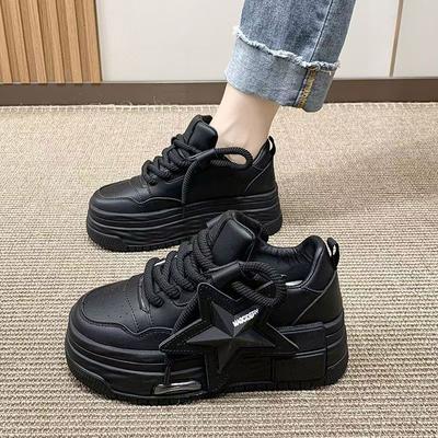 Women's Shoes High-top New Spring Heightening Platform Casual Versatile Sports Star Lace-up Women's Shoes