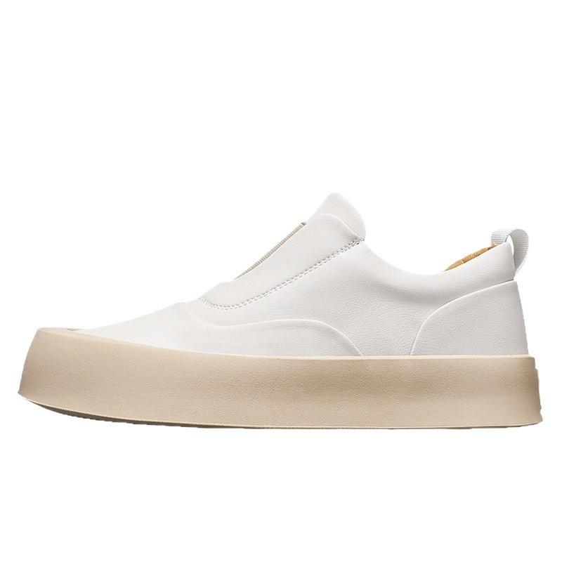 Men's shoes 2025 spring new loafers men's one-pedal platform casual board shoes lazy little white shoes trendy shoes