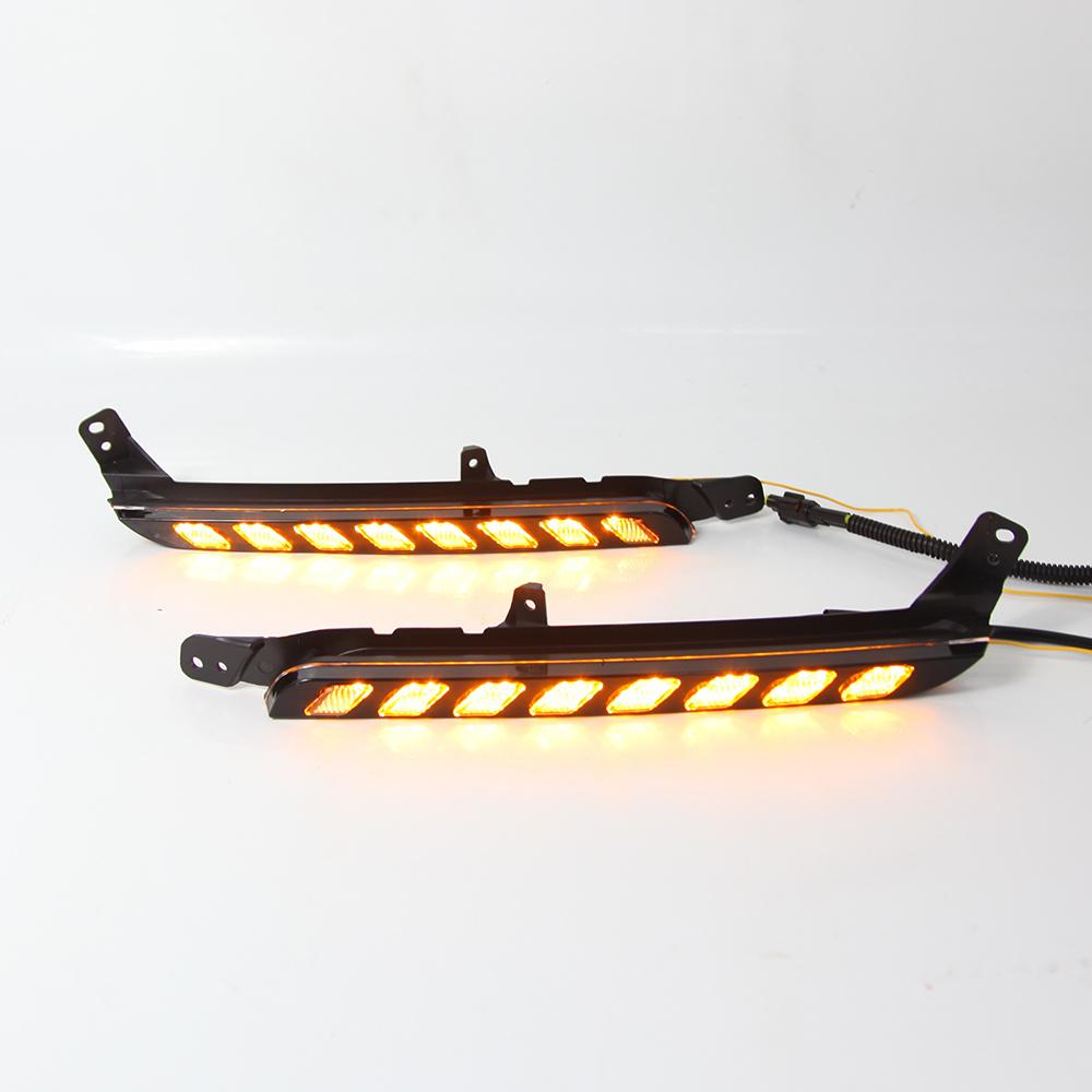 1 Pair Car LED Daytime Running Light Turn Signal Lamp For Toyota Hilux Revo 2020 2021