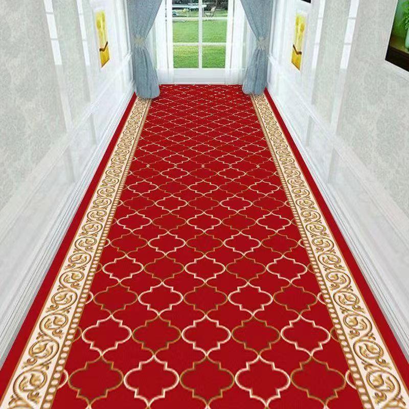 Classical Corridor Carpets Hallway Decor Chinese Style Long Runner for Aisle Passageway Decoration Home Red Carpet Washable Mats