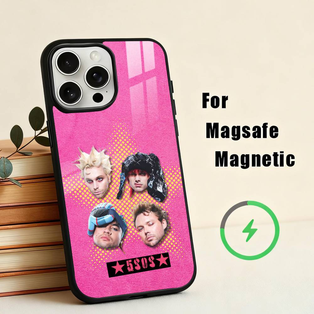 P-Popular Rock B-Band 5-5SOS Phone Case For iPhone 17,16,15,14,13,12,Plus,Pro,Max for Magsafe Magnetic Wireless Charging