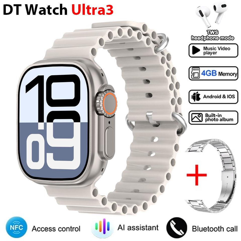 DT Ultra 3 Smartwatch Amoled-skärm 4GB MP3 MP4-spelare Bluetooth Nätverksdelning App Store ChatGPT Smart AI-klocka Man Sportklocka