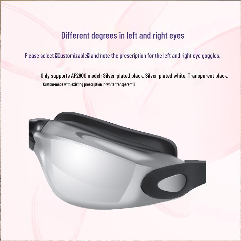 Anti-Beschlag-Schwimmbrille für Myopie – HD, wasserdicht, Silikon, galvanisiertes Finish