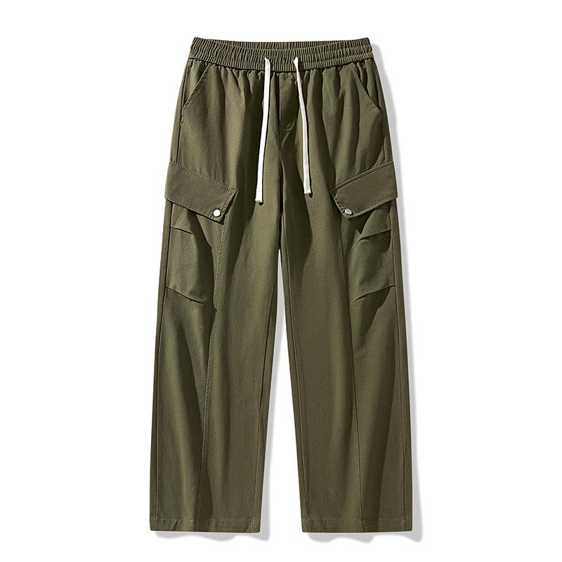 Neue Frühjahrs- und Herbst-Arbeitshosen für Herren Schwere Baumwolle Gerade Hosen für Teenager Mehrere Taschen Lockere Freizeithosen