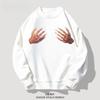 American High Street Friendly Middle Finger Loose Round Neck Sweater Unisex Autumn/Winter Trendy Sweatshirt